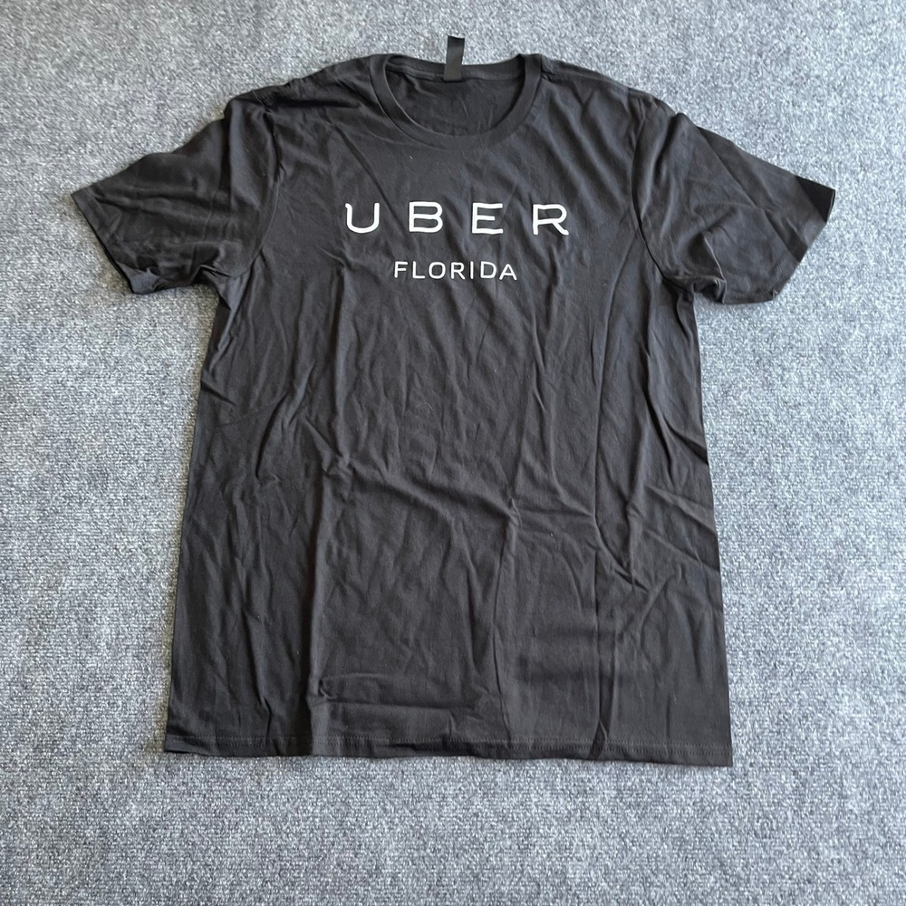 Uber Florida Graphic T-Shirt Mens Large Black Short Sleeve Cotton Promo Tee